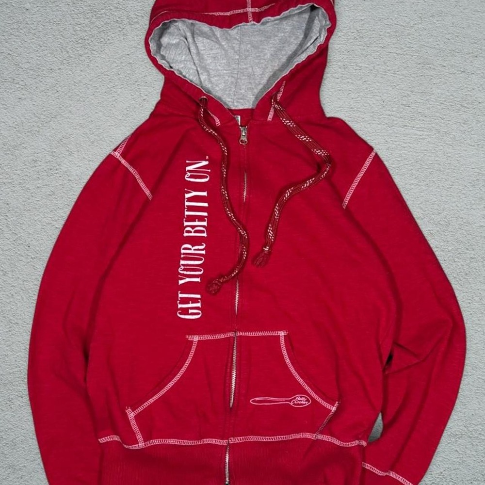 Betty Crocker Signature Concepts Red Zip Up Hoodie Get Your Betty On Spoon Small